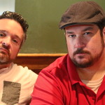 Jason and Jacob acting gangster at BBQ.